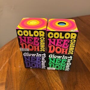 FOUR Nee doh Color Change Glow In The Dark Stress Ball Fidget NIB